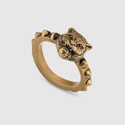 gucci wide feline ring